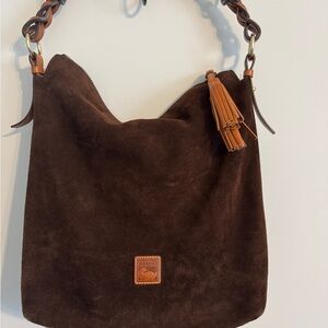 Dooney & Bourke Dark Brown Suede Hobo Bag